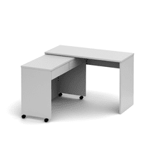 KONDELA Rozkládací PC stůl se šuplíky, bílá, Versal NEW