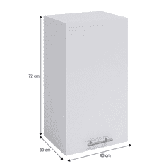 KONDELA Horní skříňka, bílá, pravá, FABIANA W - 40