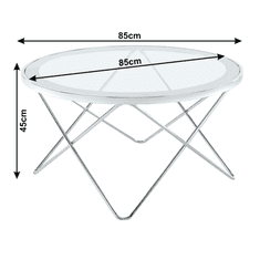 KONDELA Konferenční stolek, chrom / čiré sklo, LEONEL