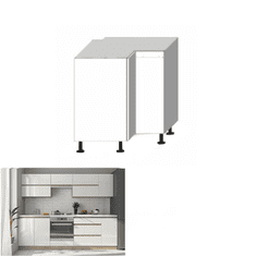 KONDELA Dolní skříňka DR L, vysoký bílý lesk/dub sonoma, LINE