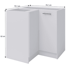 KONDELA Dolní rohová skříňka, bílá, FABIANA S - 90N