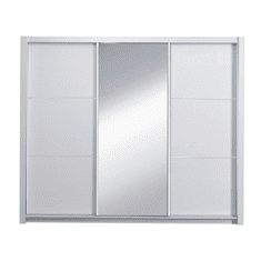 BPS-koupelny Skříň s posuvnými dveřmi, bílá / vysoký bílý lesk, 258x213, ASIENA