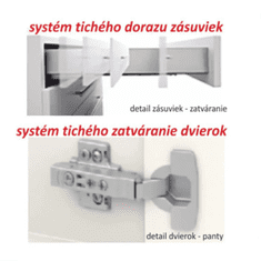 KONDELA Horní skříňka G 60 U, vysoký bílý lesk/dub sonoma, LINE