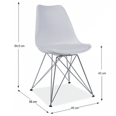 KONDELA Židle, bílá + chrom, METAL NEW