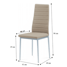 KONDELA Židle, ekokůže béžová / kov stříbrná, COLETA NOVA