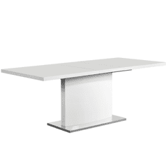 BPS-koupelny Rozkládací jídelní stůl, bílá vysoký lesk HG, 160-200x90 cm, KORINTOS