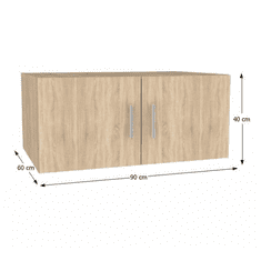 KONDELA Nástavec na skříň, dub sonoma, INVITA TYP 9