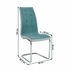 KONDELA Jídelní židle, mentolová /šedá/ chrom, SALOMA NEW