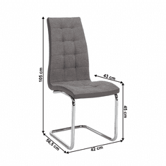 KONDELA Jídelní židle, světlešedá / šedá / chrom, SALOMA NEW
