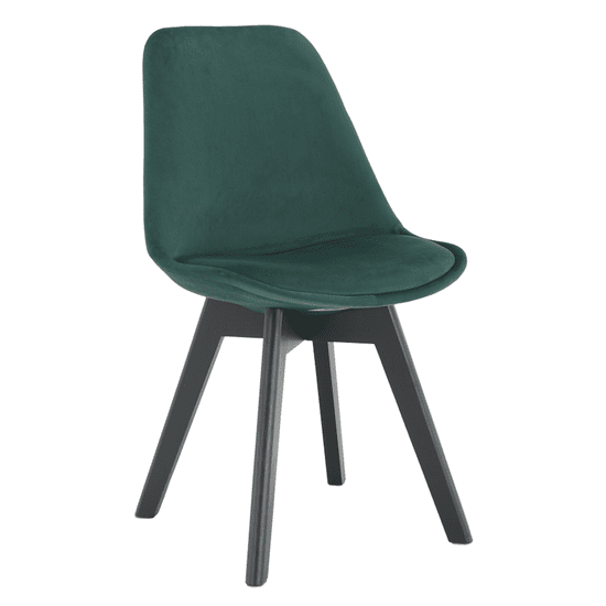 KONDELA Židle, emerald Velvet látka/černá, LORITA