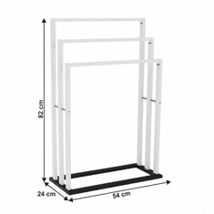 KONDELA Stojan na ručníky, bílá / černá, KOMO NEW