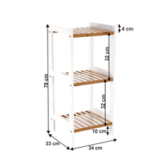 KONDELA Regál, přírodní bambus / bílá, ERAVA TYP1