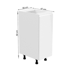 KONDELA Spodní skříňka, bílá / bílá extra vysoký lesk, pravá, AURORA D30