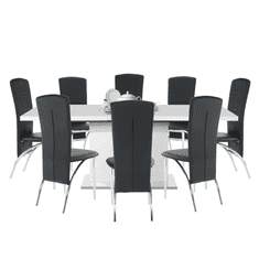 BPS-koupelny Rozkládací jídelní stůl, bílá vysoký lesk HG, 160-200x90 cm, KORINTOS