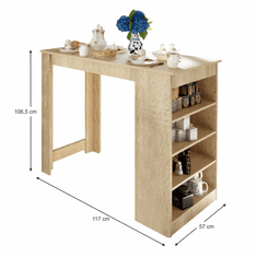 BPS-koupelny Barový stůl, dub sonoma, 117x57 cm, Austen