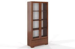 eoshop Dřevěná vitrína s prosklenými dveřmi Sandemo 1S80, buk (Barva: Ořech)
