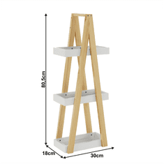 KONDELA Úložný regál, bílá/přírodní, ARVEN