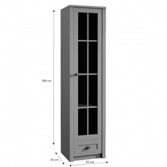 KONDELA Vitrína, šedá, PROVANCE W1S