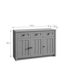 BPS-koupelny Komoda, šedá, PROVANCE K3SP