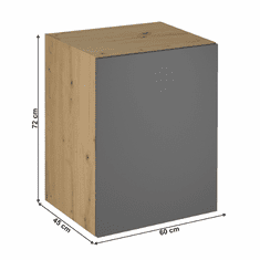 KONDELA Horní skříňka, dub artisan/šedý mat, univerzální, LANGEN G60G