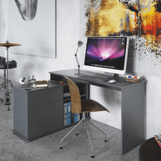BPS-koupelny Univerzální rohový PC stůl, grafit, TERINO