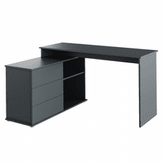 BPS-koupelny Univerzální rohový PC stůl, grafit, TERINO
