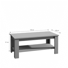 KONDELA Konferenční stolek, šedá, PROVANCE ST2