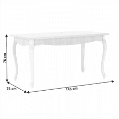 BPS-koupelny Jídelní stůl DA19, sosna bílá, 146x76 cm, VILAR