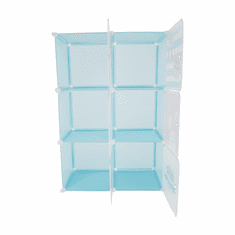 KONDELA Dětská modulární skříňka, modrá/dětský vzor, EDRIN