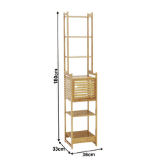 KONDELA Regál, přírodní bambus, SELENE TYP 4