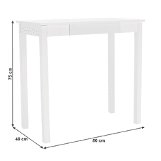 KONDELA Konzolový stolek, bílá, AMYNTAS