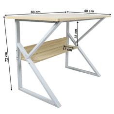 BPS-koupelny Psací stůl, s policí, dub přírodní / bílá, TARCAL 80