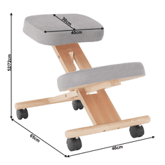 KONDELA Ergonomická klekačka, šedohnědá Taupe/buk, FLONET