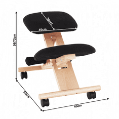 KONDELA Ergonomická klekačka, černá/buk, GROCO