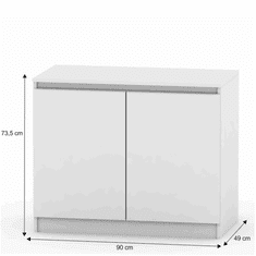 KONDELA 2 dveřová komoda, bílá, HANY NEW 008