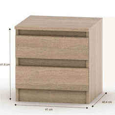 KONDELA 2 šuplíkový noční stolek, dub sonoma, HANY NEW 002