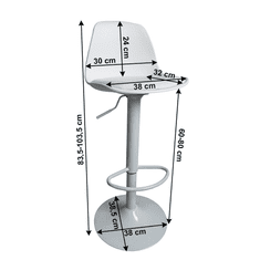 BPS-koupelny Barová židle, bílá, DOBBY