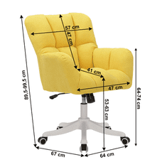 BPS-koupelny Kancelářské křeslo, žlutá, LOREL