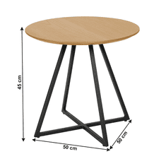KONDELA Příruční stolek, dub / černá, DELIK