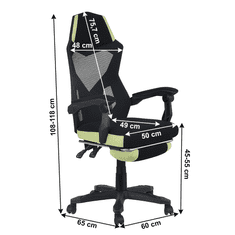 BPS-koupelny Kancelářské / herní křeslo, černá / zelená, JORIK