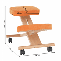 KONDELA Ergonomická klekačka, oranžová / buk, FLONET