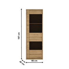 KONDELA Vitrína, dub shetland, SHELDON TYP 01