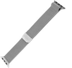 FIXED síťovaný nerezový řemínek Mesh Strap pro Apple Watch 38/40/41mm, stříbrná