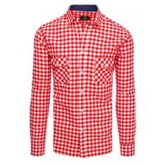 Dstreet Pánská kostkovaná košile bílo-červená dx2120 M