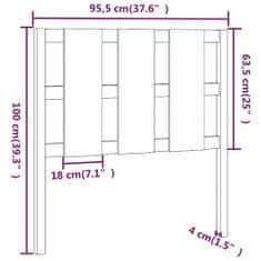 Greatstore Čelo postele černé 95,5 x 4 x 100 cm masivní borovice