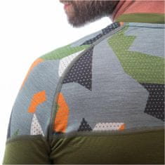 Sensor Triko Merino Impress - pánské, krátký, zelená safari camo - Velikost XL