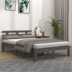 shumee Rám postele šedý masivní dřevo 150 x 200 cm King Size