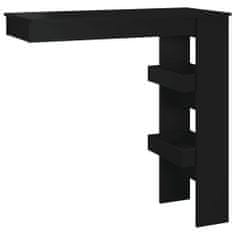 Greatstore Nástěnný barový stolek černý 102x45x103,5 cm kompozitní dřevo