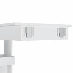 Greatstore Nástěnný barový stolek bílý s vysokým leskem 102x45x103,5 cm