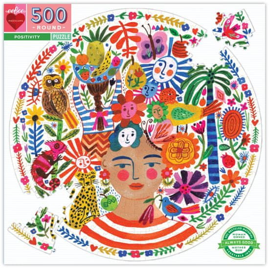 eeBoo Kulaté puzzle Pozitivita 500 dílků